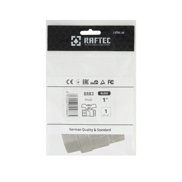Кран шаровой Raftec BLACK PN40 ВВ 1