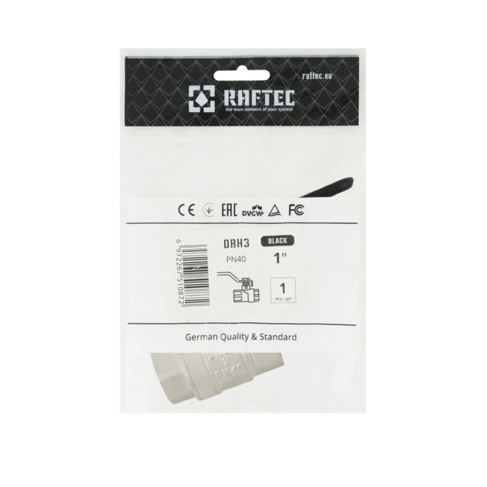 Кран шаровой Raftec BLACK PN40 ВВ 1