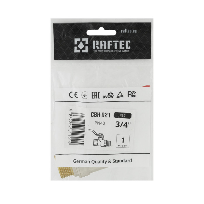 Кран шаровой Raftec RED PN40 PВ 3/4