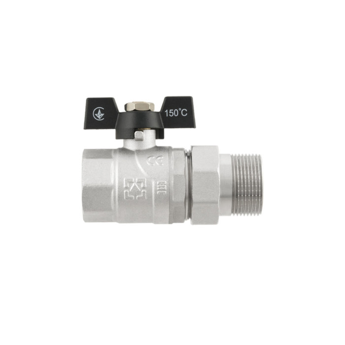 Кран кульовий з американкою Raftec BLACK PN20 ВЗ 1 1/4