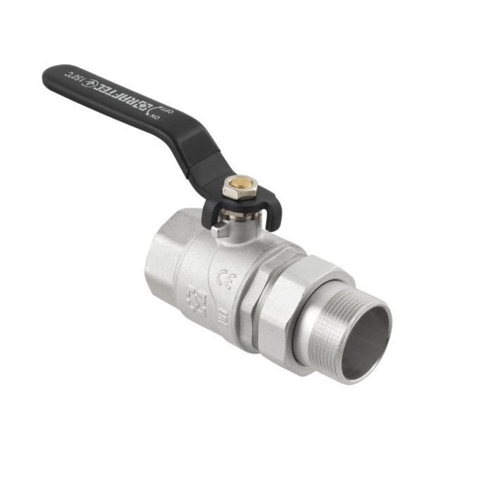 Кран кульовий з американкою Raftec BLACK PN20 ВН 1 1/2