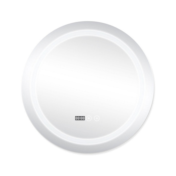 Зеркало Qtap Mideya (DC-F803) R600 с LED подсветкой Touch, с антизапотеванием, с часами, димером, рег. яркости QT2078F803W