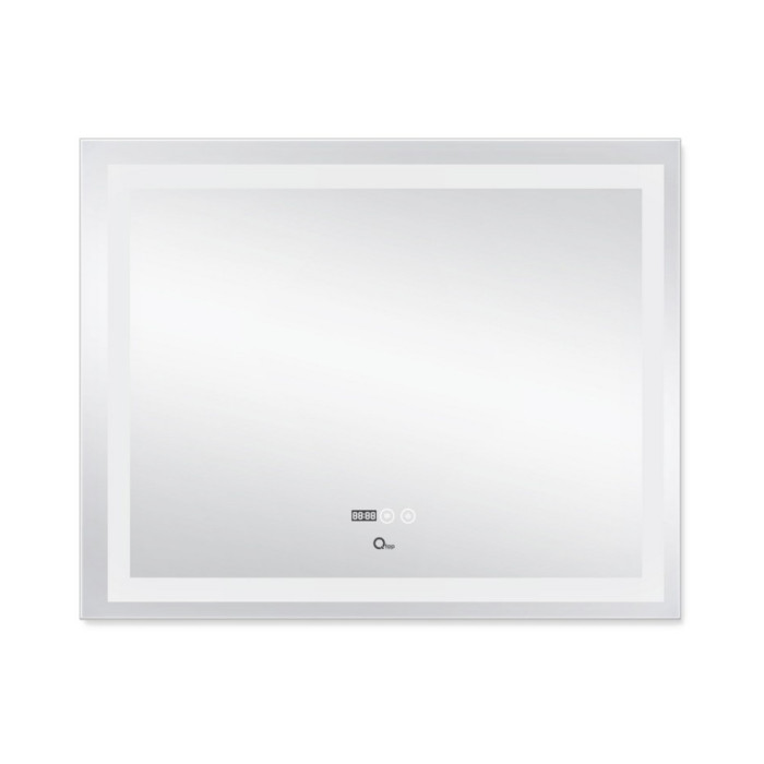 Зеркало Qtap Mideya (DC-F614) 1000х800 с LED подсветкой Touch, с антизапотеванием, с часами, димером, рег. яркости QT2078F614W