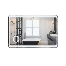 Зеркало Qtap Aquarius 1200х800 с LED-подсветкой кнопочный переключатель, линза, QT2178141980120W
