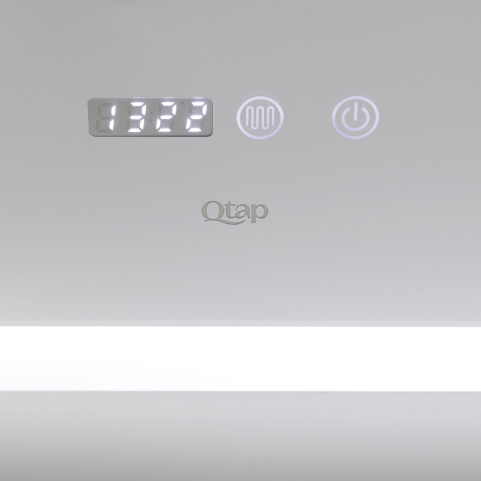 Дзеркало Qtap Mideya 700х800 з LED-підсвічуванням Touch, з антизапотіванням, з годинником, димером, рег. яскравості QT2078DCF7080W