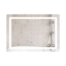 Зеркало Qtap Mideya 1000х700 с LED подсветкой Touch, с антизапотеванием, с часами, димером, рег. яркости QT2078NCF10070W