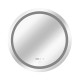 Зеркало Qtap Mideya R800 с LED подсветкой Touch, с антизапотеванием, с часами, димером, рег. яркости QT2078NCR8080W