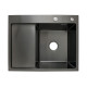 Мийка для кухні інтегрована Lidz Handmade H6350BL крило ліворуч (LDH6350BRUL45589) Brushed Black PVD 3,0/1,0 мм