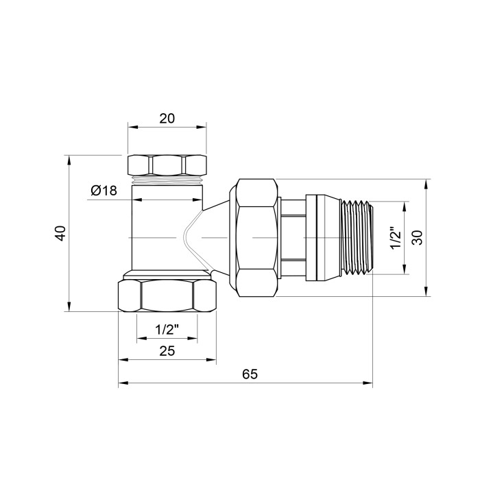 Кран радіаторний SD Plus 1/2