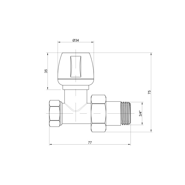 Кран радіаторний Icma 3/4