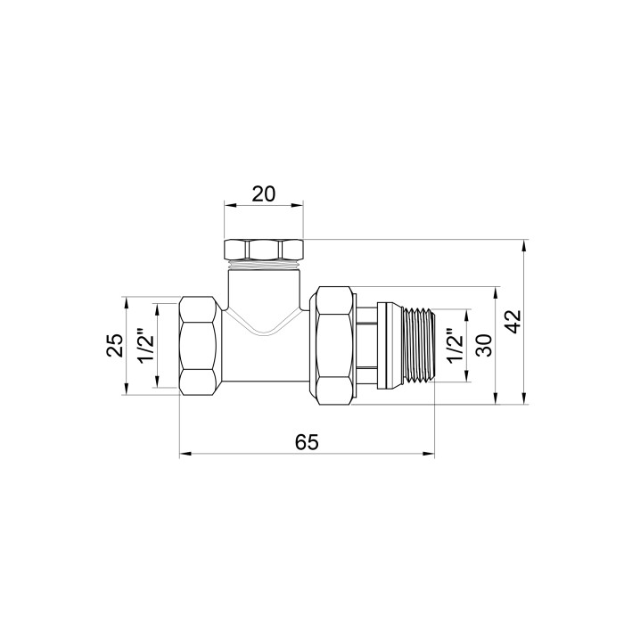 Кран радиаторный SD Plus 1/2