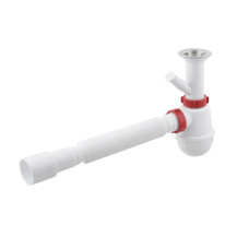 Сифон для миття Polmark 1 1/2"x40 з литим випуском та гофротрубою 40x40/50 PM 40 SF 20 03
