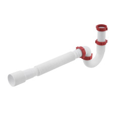Сифон для мийки Polmark 1 1/2"x40 без випуску/з гофротрубою 40x40/50 PM 40 SF 20 01