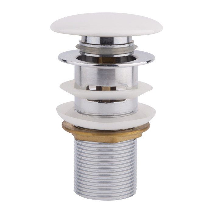Донний клапан для раковини Qtap F0081 70х70х110 мм White з переливом