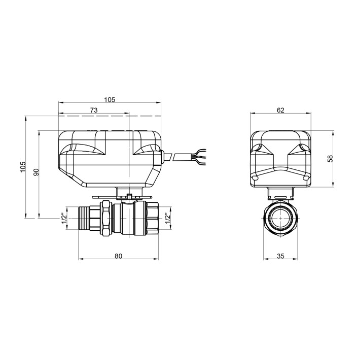 Кран кульовий зонний Icma 1/2