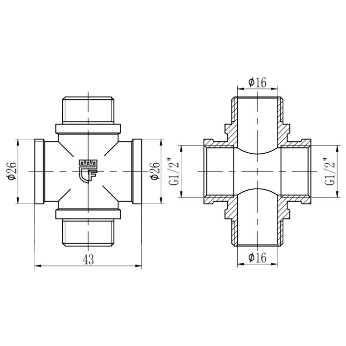 Крестовина SD Forte 1/2