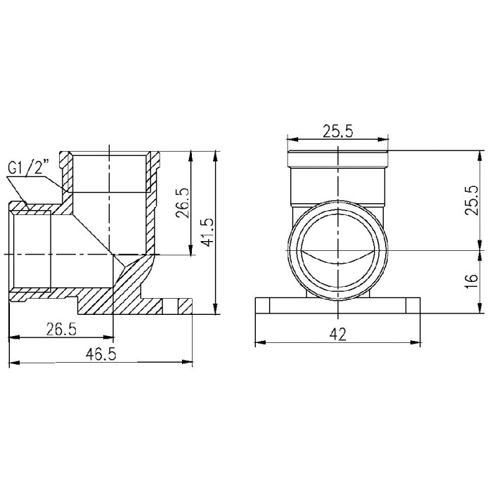 Угол настенный SD Forte 1/2
