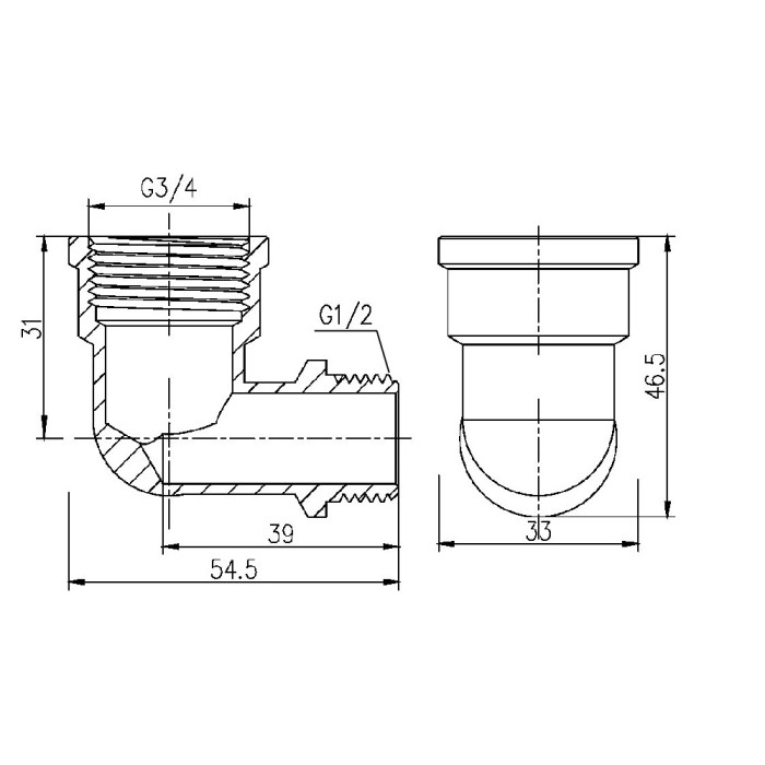 Угол редукционный SD Forte 3/4