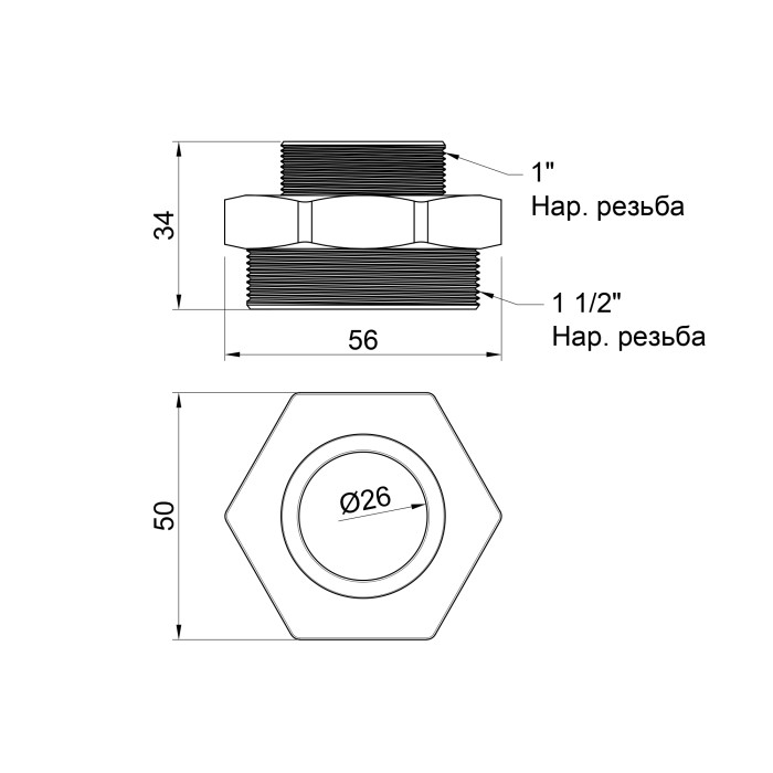 Ніпель SD Plus 1 1/2