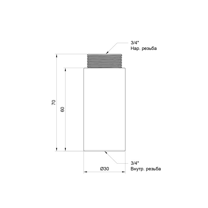 Удлинитель SD Plus 60х3/4
