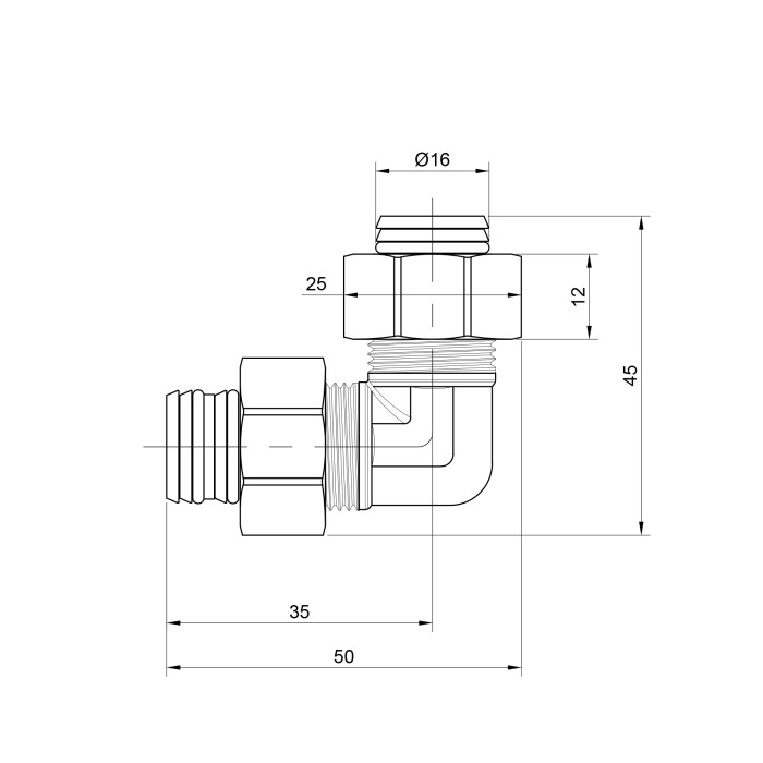 Угол обжимной SD Plus 16 SD155W1616