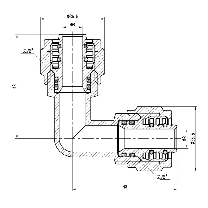 Угол обжимной SD Forte 16 SF173W1616