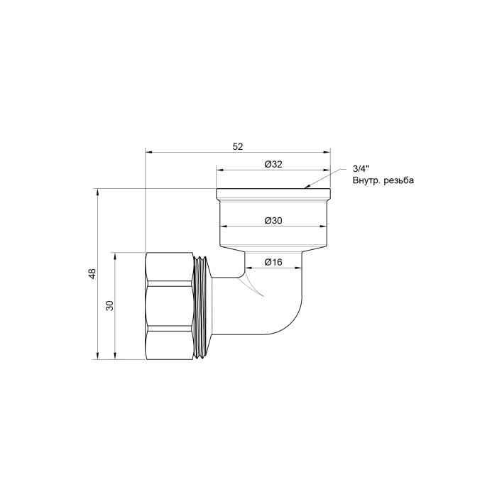 Угол обжимной SD Plus 20х3/4