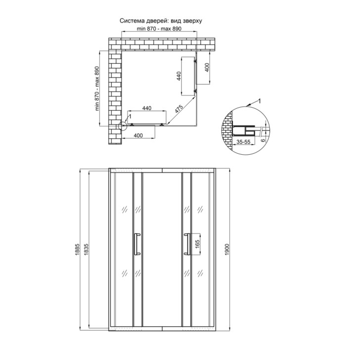 Душова кабіна Qtap Taurus CRM1099SC6 90х90 см, скло Clear 6 мм покриття CalcLess, без піддона, хром