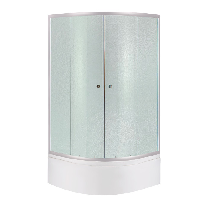Душевая кабина Lidz Latwa SC90x90.SAT.HIGH.FR полукруглая, стекло Frost 4 мм + Душевой поддон KAPIELKA ST90x90x41, с панелью (LLSC9090SATHIGHFR2SET)