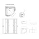 Душевая кабина Lidz Latwa SC90x90.SAT.HIGH.FR полукруглая, стекло Frost 4 мм + Душевой поддон KAPIELKA ST90x90x41, с панелью (LLSC9090SATHIGHFR2SET)