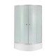 Душова кабіна Lidz Latwa SC80x80.SAT.MID.FR полукругла, скло Frost 4 мм + Душовий піддон KAPIELKA ST80x80x26, з панеллю (LLSC8080SATMIDFR2SET)