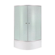 Душова кабіна Lidz Latwa SC80x80.SAT.HIGH.FR полукругла, скло Frost 4 мм + Душовий піддон KAPIELKA ST80x80x41, з панеллю (LLSC8080SATHIGHFR2SET)