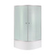 Душевая кабина Lidz Latwa SC80x80.SAT.HIGH.FR полукруглая, стекло Frost 4 мм + Душевой поддон KAPIELKA ST80x80x41, с панелью (LLSC8080SATHIGHFR2SET)