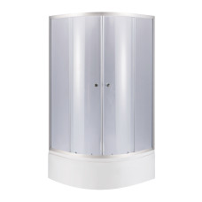 Душова кабіна Lidz Latwa SC90x90.SAT.HIGH.GR полукругла, скло тон 4 мм + Душовий піддон KAPIELKA ST90x90x41, з панеллю (LLSC9090SATHIGHGR2SET)