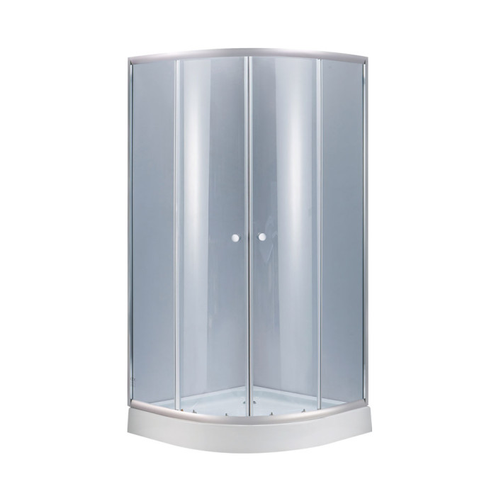 Душова кабіна Lidz Latwa SC90x90.SAT.LOW.GR, скло тон. 4 мм + Lidz Душовий піддон KAPIELKA ST90x90x15 (LLASC9090SLGSET)