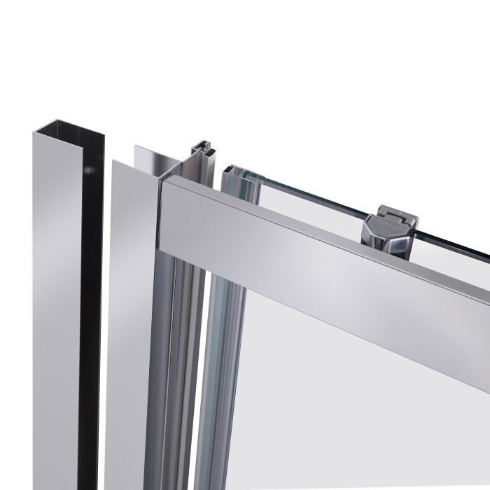 Душевые двери в нишу Qtap Taurus CRM201-11.C6 110-120x185 см, стекло Clear 6 мм, покрытие CalcLess