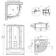 Гидромассажный бокс Lidz Tani SBM90x90.SAT.HIGH.GR, стекло тонированное 4 мм