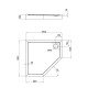 Душовий піддон Qtap Diamond 301112 1000x1000x120 Білий