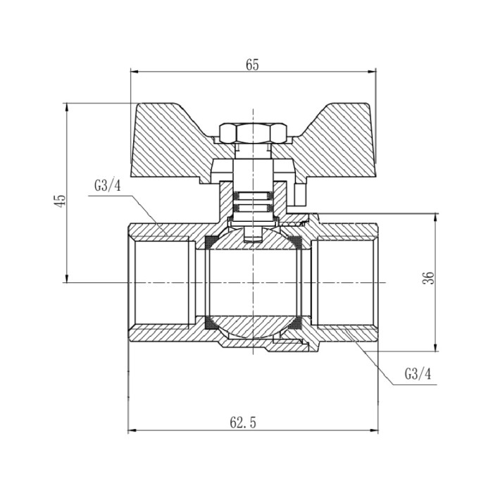 Кран шаровой SD Forte 3/4