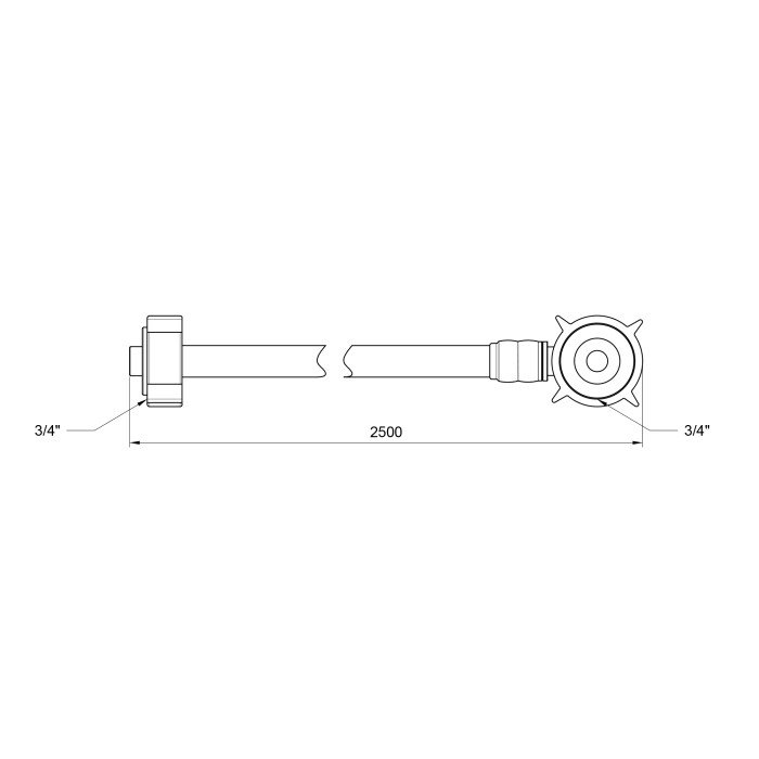 Шланг залив SD Plus для стиральной машины 250 см SD095W250