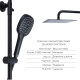 Комплект змішувачів Qtap Sloup: Душова система QTSL57T105VNKBB + Змішувач для раковини QTLIPNO1023H101CB