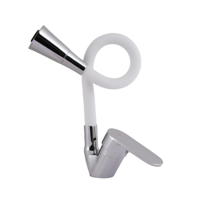 Змішувач для кухні Lidz Tani 008F3 з гнучким виливом (k40) LDTAN008F3WCR37037 White / Chrome
