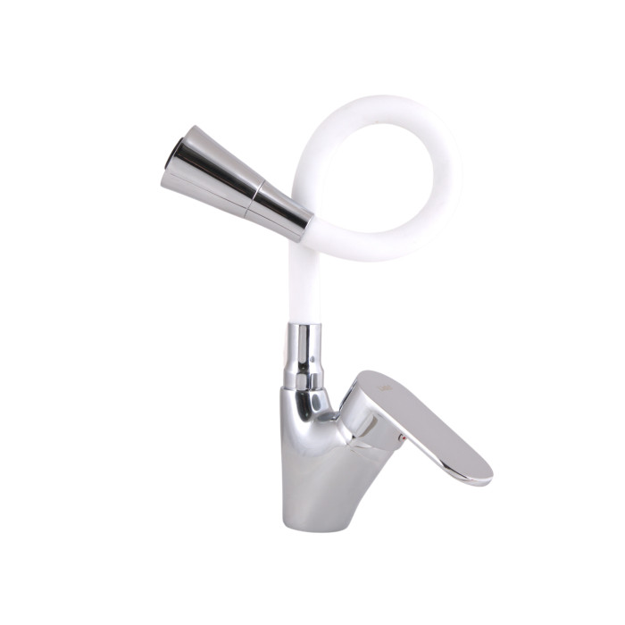 Змішувач для кухні Lidz Tani 007F3 з гнучким виливом (k40) LDTAN007F3WCR40423 White / Chrome