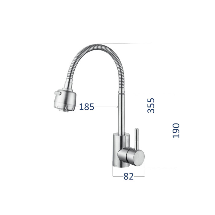 Смеситель для кухни Lidz Aria 015F41 с гибким изливом (k35) LDARI015F41NKS45306 Никель