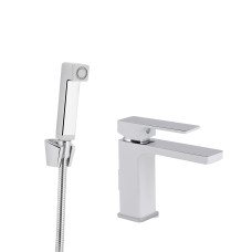 Змішувач для раковини Qtap Gemini (з гігієнічним душем) QTGEM272CRW45691 Chrome/White