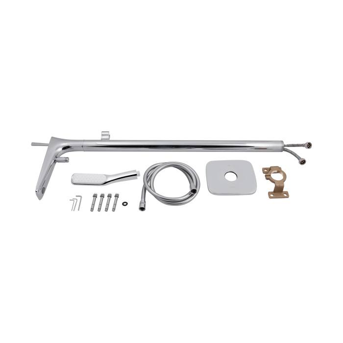 Смеситель для ванны Qtap Podlaha напольный (с душевым гарнитуром) QT19103VDC Chrome