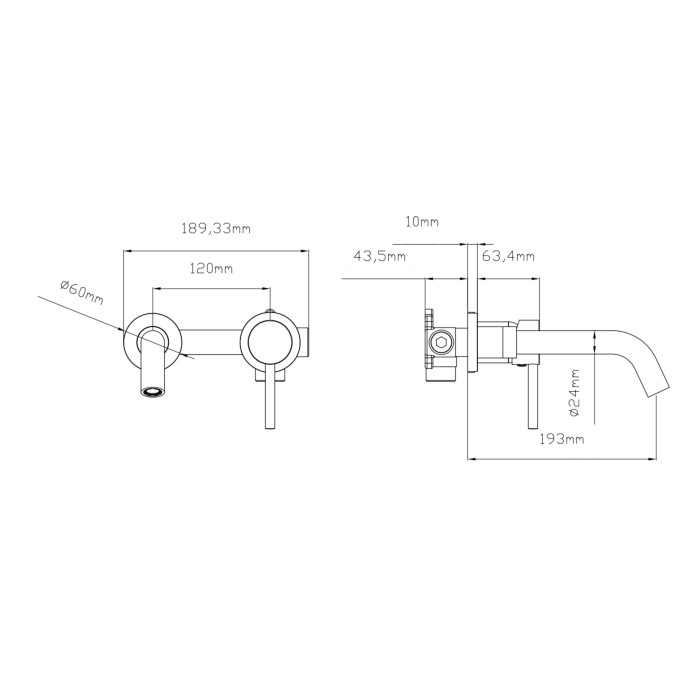 Змішувач для раковини Qtap Scorpio прихованого монтажу QTSCOR3050105B Black Matt