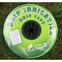 Крапельна стрічка L&N DRIP TAPE стрічка (8mils, 0,2мм) з плоским емітером через 20 см, водовилив 1,4 літра SantehPlast