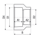 Муфта перехідна PP-r ITAL 75 x 40 мм