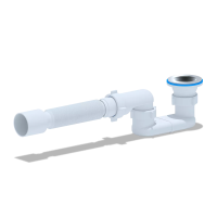 Сифон для душового піддону ANI-plast E016 плоский 1 1/2" з гнучкою трубою 40/50 - 375 мм